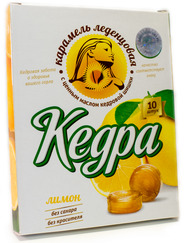 Drops "Kedra" auf Basis von Zedernzapfenöl mit Zitrone 10 Stk./Packung a.3,2g. MHD: 09.12.21